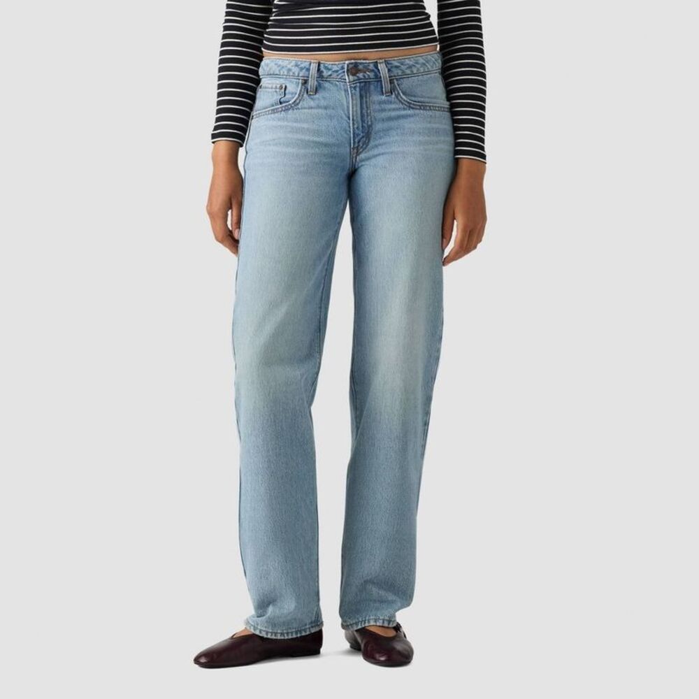 Levi's Women's Superlow Straight Baggy Jeans Medium Wash 25